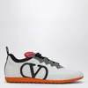 Valentino Chromathon Low-top Sneakers In Perforated Leather In White