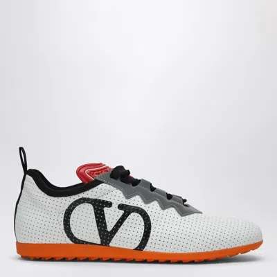 VALENTINO GARAVANI VALENTINO GARAVANI WHITE PERFORATED NAPPA LEATHER CHROMATHON SNEAKER