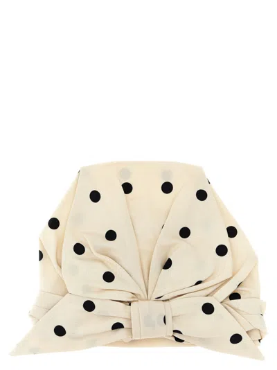VALENTINO GARAVANI WHITE POLKA DOT TURBAN HAT