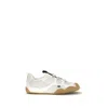 Valentino Amphibia Sneaker In Rubberized Calfskin And Split Leather In White