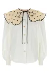 Valentino Cotton Poplin Shirt In Bianco