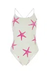 Valentino Starfish Printed Swimsuit In White