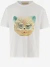 Valentino Cotton T-shirt With Le Chat De La Maison Print In White
