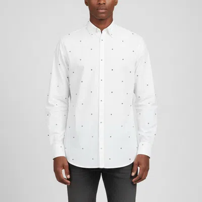 Pre-owned Valentino White Pyramid Stud Poplin Long Sleeve Shirt S