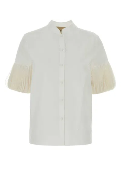 Valentino White Regular Embroidered Shirt