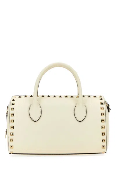 VALENTINO GARAVANI WHITE ROCKSTUD DUFFLE BAG