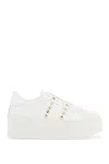 Valentino Rockstud Elegant Sneakers With Golden Studs For Women In White
