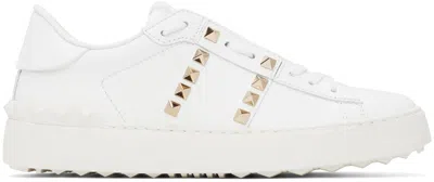 Valentino Garavani White Rockstud Untitled Sneakers In 0bo Bianco