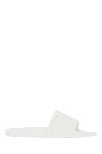 VALENTINO GARAVANI WHITE RUBBER SLIPPERS