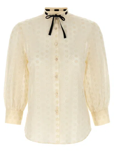 Valentino White Sangallo Shirt In Neutral