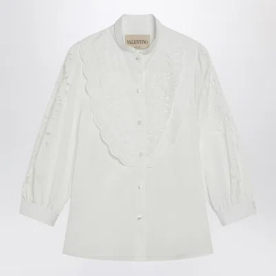 Valentino Shirt Sangallo Embroidery Long Sleeves Collar In Multi