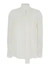 Valentino White Shirt With Scarf Detail In Georgette Woman