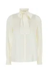 Valentino Silk Shirt With Bow Tie Neck