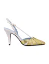 Valentino Folifoliage Sling Back Pumps In White