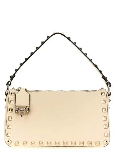 Valentino Garavani White Small Rockstud-embellished Shoulder Bag