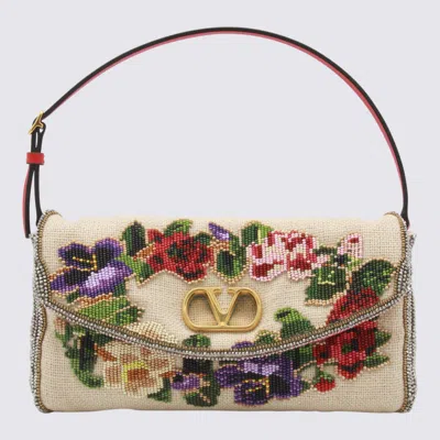 Valentino Garavani White Small Vain Soft Shoulder Bag In Multi