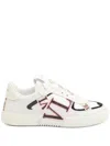 Valentino Leather Imperfections Low-top Sneakers With Perforated Toe In Multi
