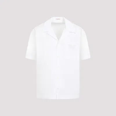 Valentino White V-logo Cotton Shirt