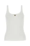 VALENTINO WHITE STRETCH COTTON TANK TOP