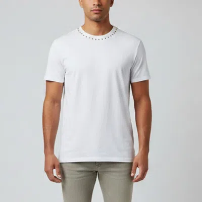 Pre-owned Valentino White Stud Detail Jersey Crew Neck T-shirt Xl