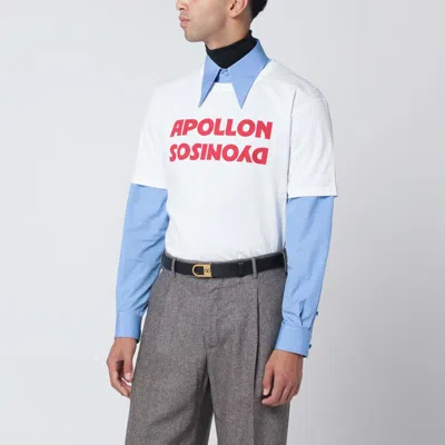Valentino White T-shirt With Apollon/dionysos Print