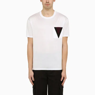 Valentino White T-shirt With V Inlay