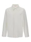 Valentino Garavani White V Logo Detail Jacket-shirt In Cotton Blend Man In White