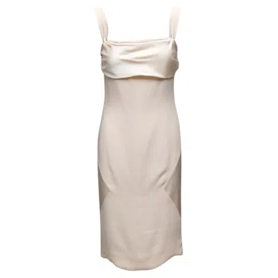 Pre-owned Valentino White  Silk Cape Back Dress Dress Size Us 4