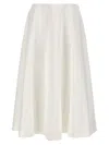 Valentino Poplin Midi Skirt In White
