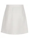 Valentino Solid A-line Skirt Embellished In White