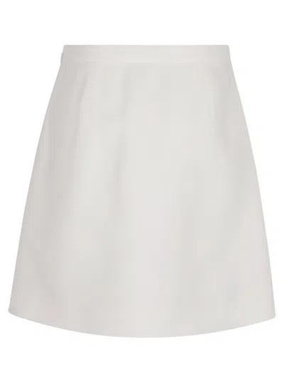 Valentino Solid A-line Skirt Embellished In White