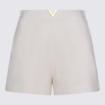 Valentino White Viscose Mini Shorts In Neutral