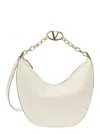 Valentino Garavani White Hobo Bag With Vlogo Detail In Leather Woman In White