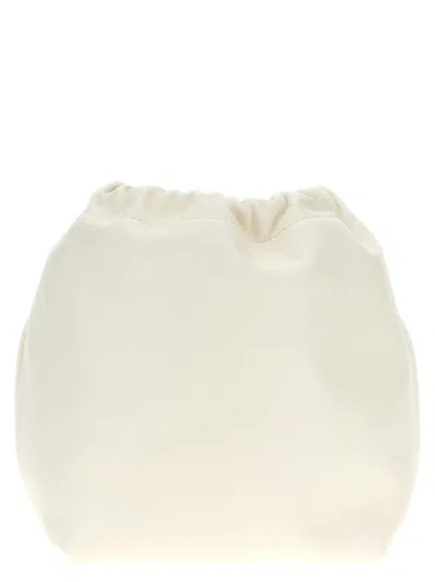 Valentino Garavani White Vlogo Pouf Bucket Bag