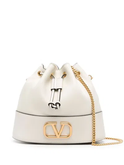 VALENTINO GARAVANI VALENTINO GARAVANI - WHITE VLOGO SIGNATURE MINI BUCKET BAG - WOMEN'S,WP0T83HPF16583368