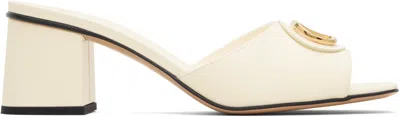 Valentino Garavani Vlogo Signature Slide Sandal In Calfskin 60mm Woman Ivory 42