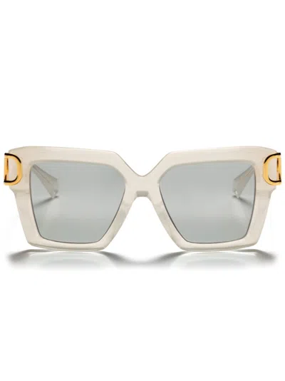 VALENTINO WHITE VLOGO SQUARE-FRAME SUNGLASSES,VLS107C5519796379