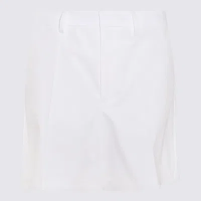 Valentino Pressed Crease Wool Tailored Shorts In A Avorio