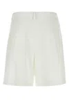 VALENTINO WHITE WOOL BLEND BERMUDA SHORTS