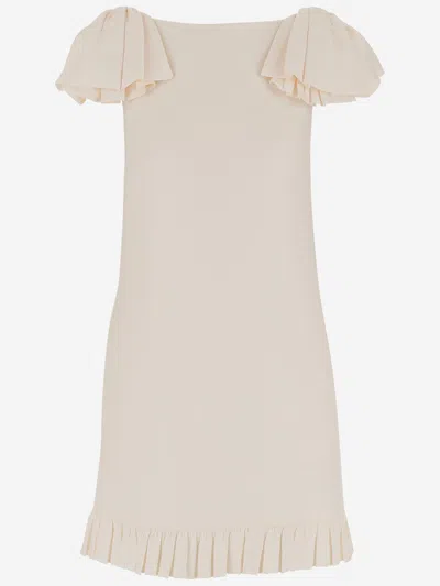 VALENTINO WHITE WOOL MINI DRESS