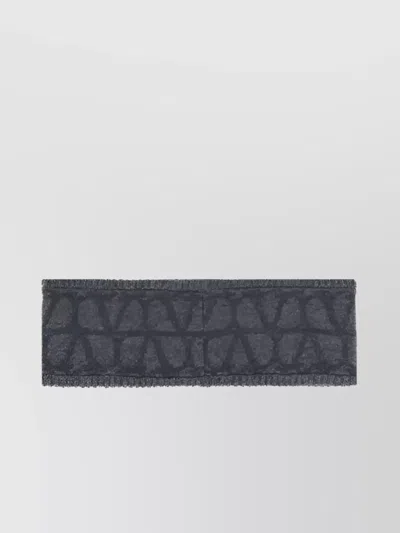 Valentino Garavani Wide Band Cashmere Wool Headband Knitted Jacquard Geometric