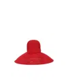 Valentino Logo Wide-brimmed Hat In Red