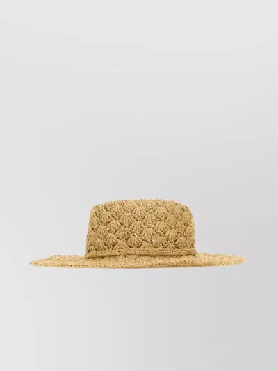 Valentino Garavani Wide Brim Raffia Escape Hat In Neutrals