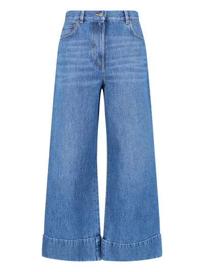 Valentino Wide Jeans In Blue