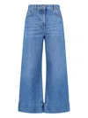 Valentino Cuffed Ankle Jeans With Front Button And Zip Closure In Metallic