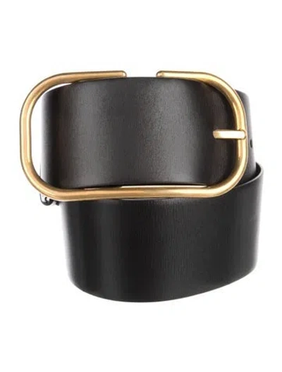 Pre-owned Valentino Garavani Wide Leather Belt In Black