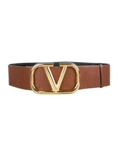 Pre-owned Valentino Garavani Wide Leather Belt In Black