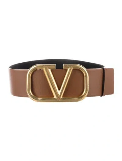 Pre-owned Valentino Garavani Wide Leather Belt In Black/brown