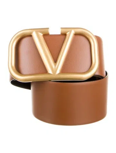 Pre-owned Valentino Garavani Wide Leather Belt In Brown