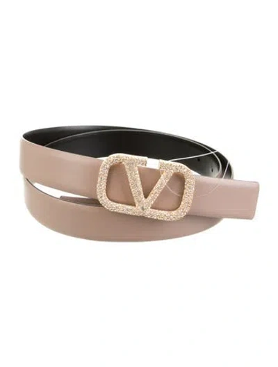 Pre-owned Valentino Garavani Wide Leather Belt In Neutrals